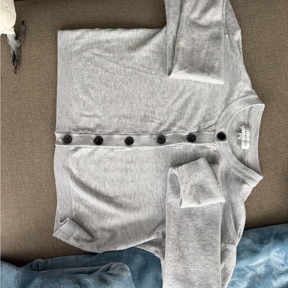 Gianni Bini Gray Button-Up Cardigan